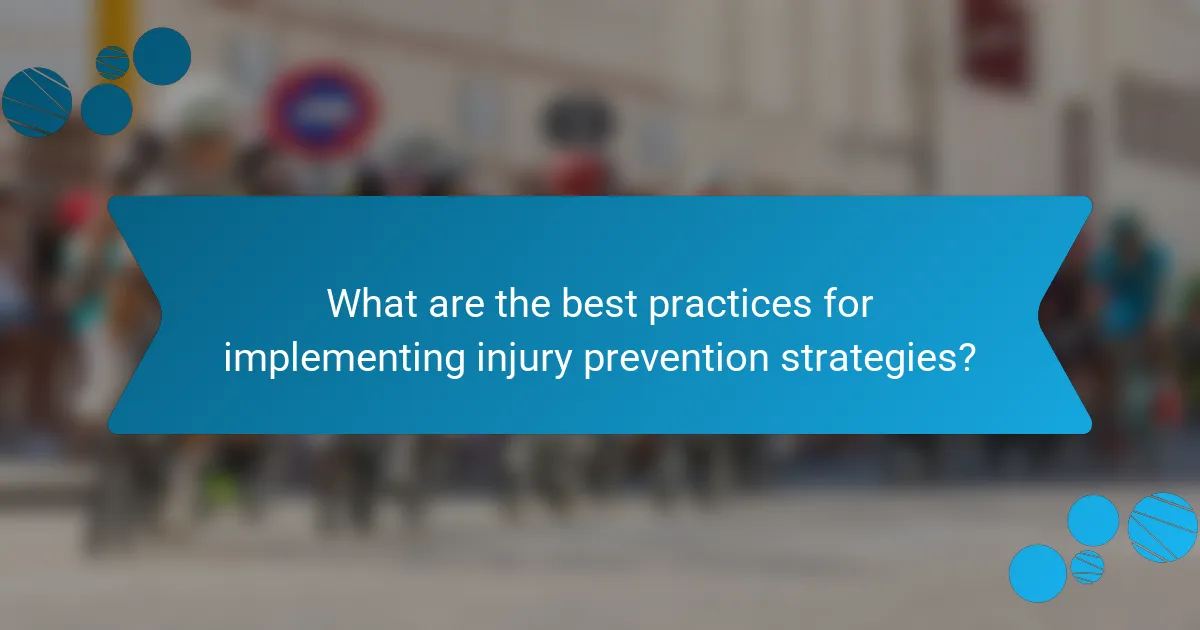 What are the best practices for implementing injury prevention strategies?