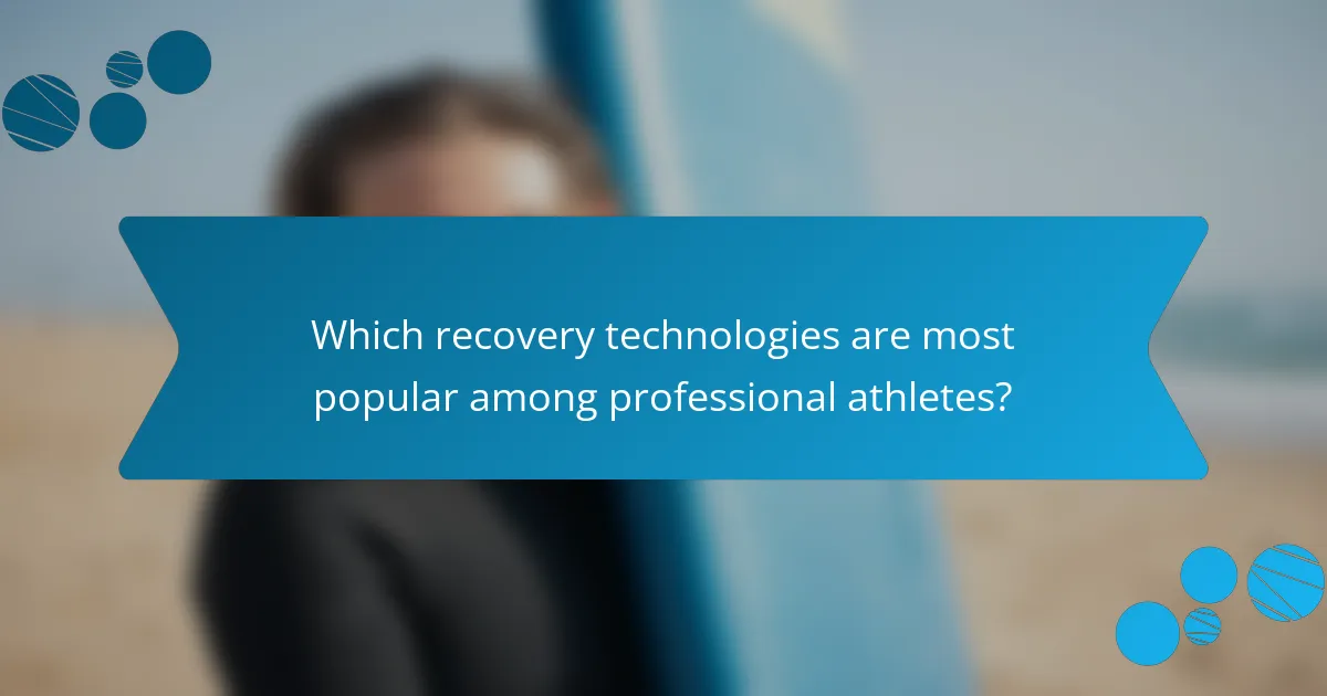 Which recovery technologies are most popular among professional athletes?